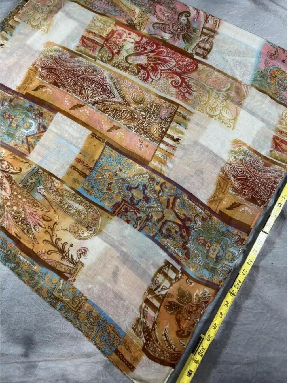 Oversized Boho Paisley Scarf 70x35 Patchwork Print Shawl Wrap
